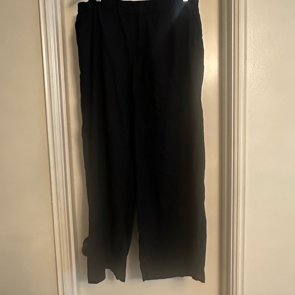 Caslon Wide Leg Linen Blend Pull-On Pants, Petite